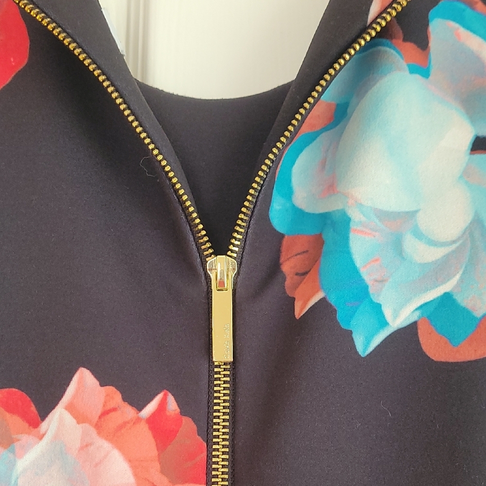 Calvin Klain Floral Sleeveless Black Dress - Picture 4 of 6
